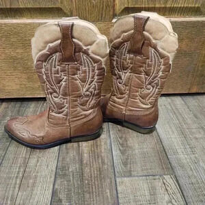Rodeo Ropers Size 3M Dolly Cowboy Boots Brown/Cream 237037